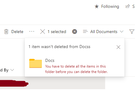 Delete SharePoint folder